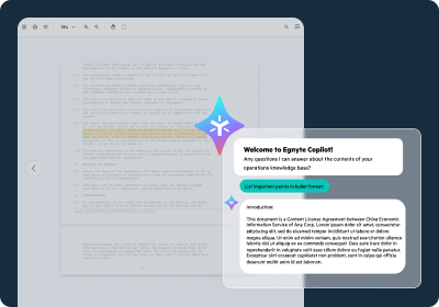 Egnyte Copilot summarizing contract in bullet format
