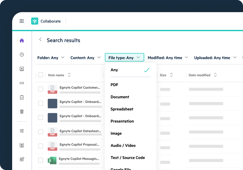 Quick Search Filters | Egnyte