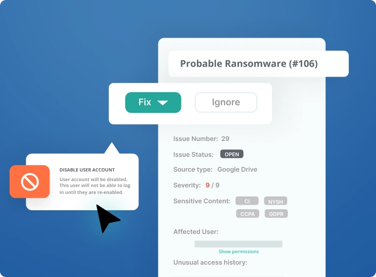 Egnyte compliance management interface